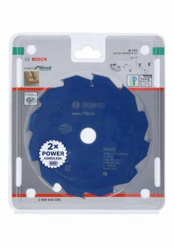 BOSCH Hoja de sierra para sierras inalámbricas; Experto en Madera 165x20x1,5/1x12T 2608644506