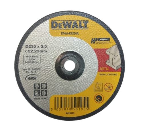 Disco para corte de metal DeWALT 230 x 22,23 mm DWA4525IA