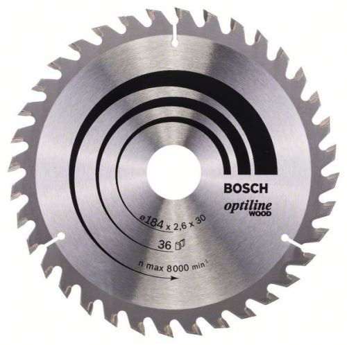 BOSCH Hoja de sierra Optiline Madera 184 x 30 x 2,6 mm, 36 2608640611