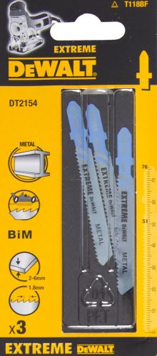 DeWALT Hoja de sierra bimetálica EXTREME 76 mm, metales desde 6 mm, acero 3 - 5 mm (3 piezas) DT2154