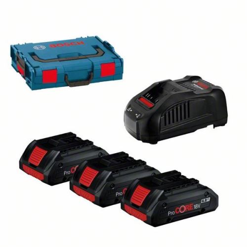 BOSCH Batería 3x Batería ProCORE18V 4.0Ah + GAL 1880 CV L-BOXX 0615990L1R