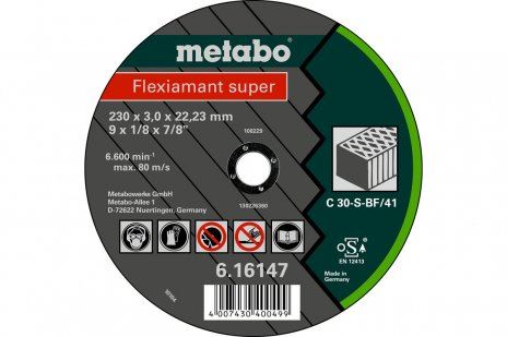 METABO Disco abrasivo Flexiamant SUPER 125 x 2,5 x 22,23 piedra, TF 42 616312000