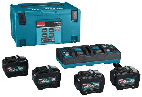 MAKITA Li-ion XGT 40V set 4 piezas BL4080F+1 pieza Cargador doble DC40RB+1 pieza Makpac 1910A8-3