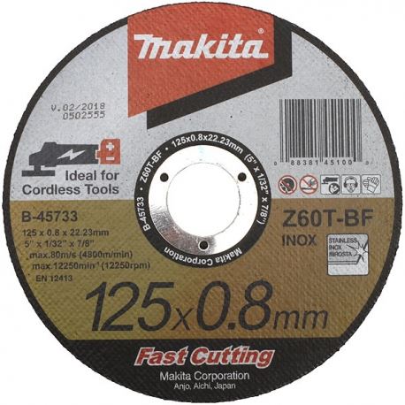 Disco de corte MAKITA acero inoxidable 125x0,8x22,23 mm B-46953