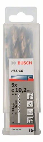 BOSCH Brocas para metal HSS-Co, DIN 338 10,2 x 87 x 133 mm (5 uds) 2608585899