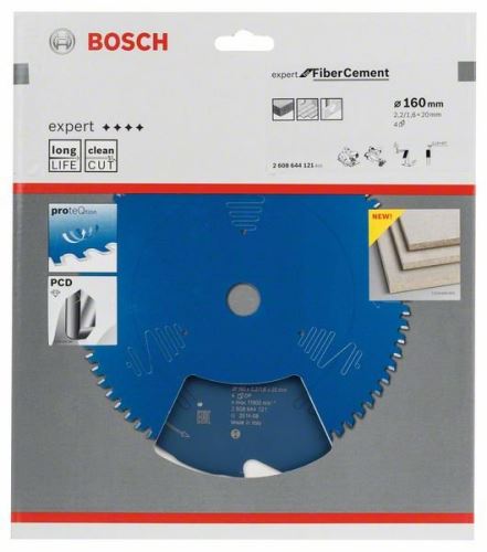 BOSCH Hoja de sierra Expert para fibrocemento 160 x 20 x 2,2 mm, 4 2608644121