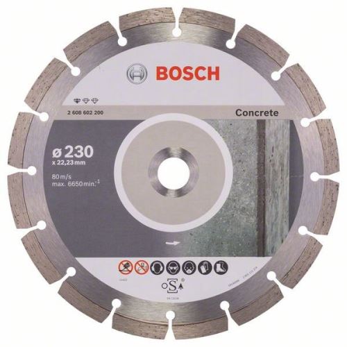 BOSCH Disco de corte de diamante Estándar para hormigón 230 x 22,23 x 2,3 x 10 mm 2608602200