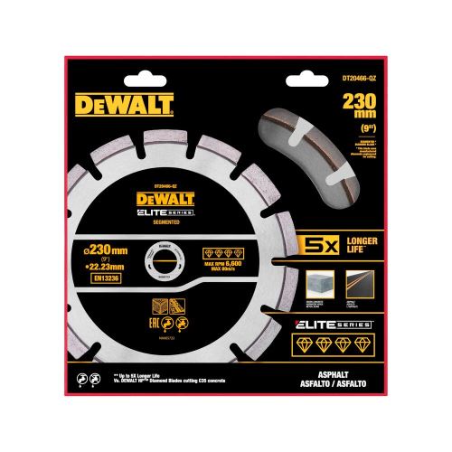 DeWALT Disco de diamante SERIE ELITE 230 x 22,23 mm para cortar asfalto DT20466