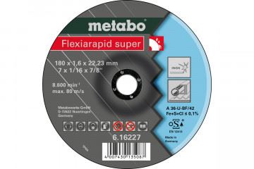 METABO Disco de corte-acero-FLEXIARAPID SUPER 180x1.6x22.2 616227000