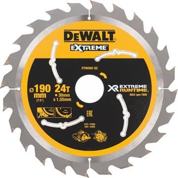 Hoja de sierra DeWALT (ideal para sierras FLEXVOLT), 190 x 30 mm, 24 dientes DT99562