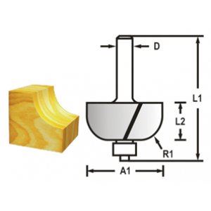 MAKITA Fresa ranuradora con vástago de rodamiento 8 mm, 31,8x14x56 mm D-48636