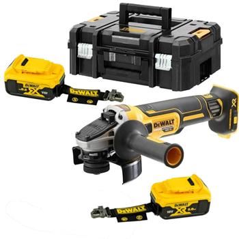 DEWALT Amoladora angular inalámbrica 18V 125mm, 2x 5Ah, sin cargador, Tstack DCG406P2LRT