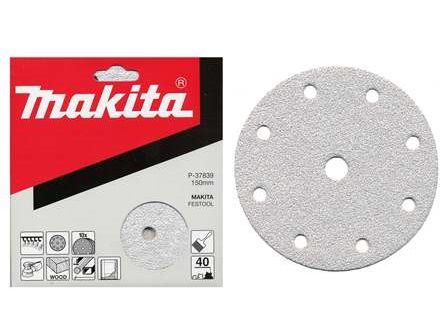 MAKITA papel de lija Velcro 150 mm 9 agujeros K240, 50 uds P-38009