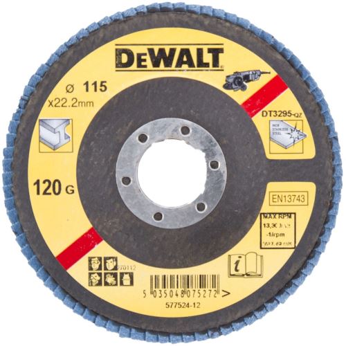 DeWALT Disco abrasivo de láminas para metal plano 115 x 22,2 mm 60G DT3293