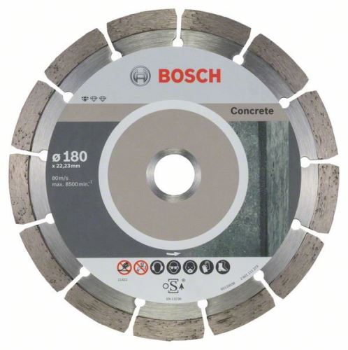 BOSCH Disco de corte de diamante Estándar para hormigón 180 x 22,23 x 2 x 10 mm (10 piezas) 2608603242