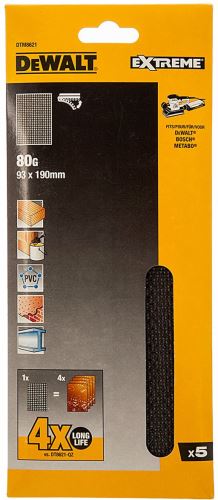 Malla de lijado DeWALT, Velcro, 93 x 190 mm, P240 (5 piezas) DTM8624