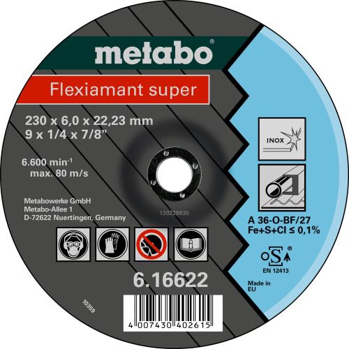 METABO Disco abrasivo - acero inoxidable 115x6x22,2 mm 616739000