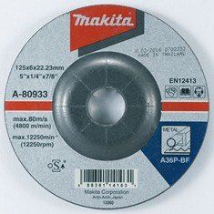 Muela MAKITA acero 125x6x22,23 mm A-80933