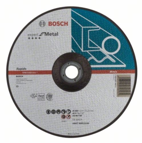 BOSCH Disco de corte perfilado Expert para metal - Rapido AS 46 T BF, 230 mm, 1,9 mm 2608603404