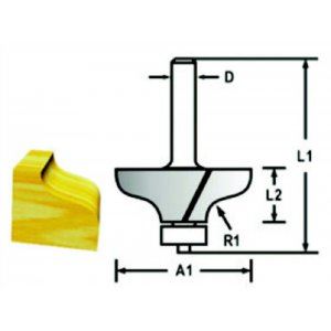 MAKITA Cortadora de perfiles con vástago de rodamiento 8 mm, 31,8x12,7x56 mm D-48773