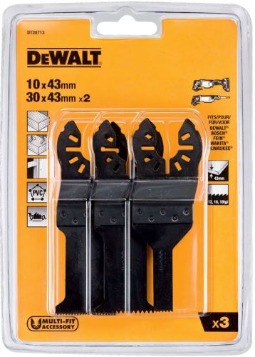 DeWALT Juego de cuchillas para cortar madera, madera clavada y placas de yeso y PVC (3 piezas) DT20713