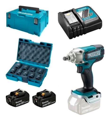 Makita Atornillador de impacto inalámbrico 1/2" Li-ion LXT 18V/3.0Ah DTW190JX3