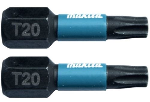 MAKITA punta de torsión 1/4" IMPACT BLACK T20, 25 mm 2 piezas B-63672