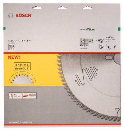 BOSCH Hoja de sierra Expert para madera 350 x 30 x 3,5 mm, 72 2608642513