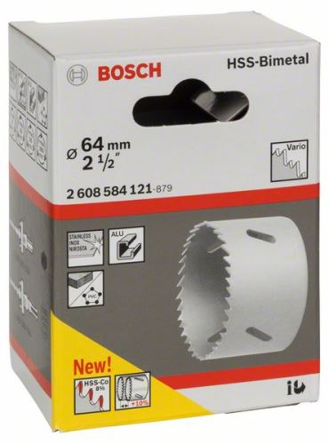 BOSCH Perforadora bimetálica HSS para adaptador estándar 64 mm, 2 1/2" 2608584121