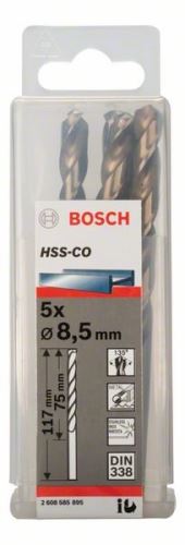 BOSCH Brocas para metal HSS-Co, DIN 338 8,5 x 75 x 117 mm (5 uds) 2608585895