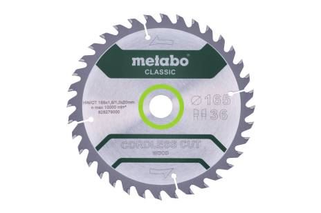 METABO Hoja de sierra 165 x 20 mm, 36 dientes, 15° CordlessCutClassic 628279000