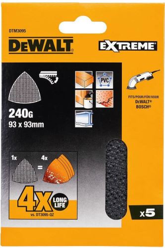 DeWALT Malla de lijado, Velcro, delta, P240 (5 uds) DTM3095