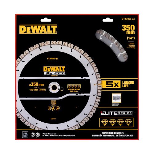 DeWALT Disco de diamante SERIE ELITE 350 x 25,4 mm para corte de armadura DT20465