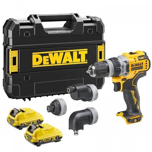 Taladro inalámbrico DeWALT con cabezal multifuncional 12V 2x3.0Ah DCD703L2T