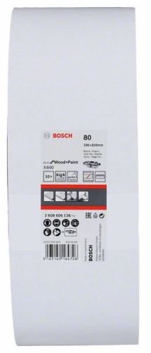 BOSCH Juego de bandas de lija de 10 piezas X440 100 x 610 mm, 80 2608606136