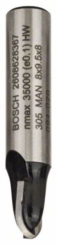 BOSCH Fresa ranuradora 8 mm, R1 4 mm, D 8 mm, L 9,2 mm, G 40 mm 2608628367