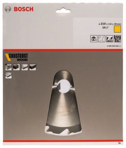 BOSCH Hoja de sierra Construct Wood 210 x 30 x 2,8 mm; 14 2608640634