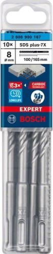 BOSCH EXPERT taladro SDS plus-7X, 8x100x165 10uds 2608900167