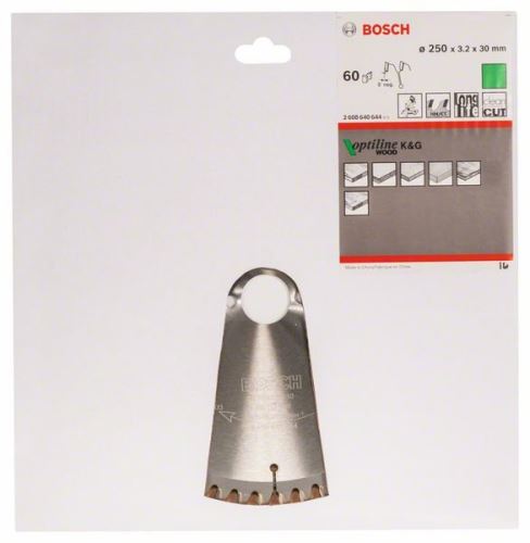 BOSCH Hoja de sierra Optiline Madera 250 x 30 x 3,2 mm, 60 2608640644