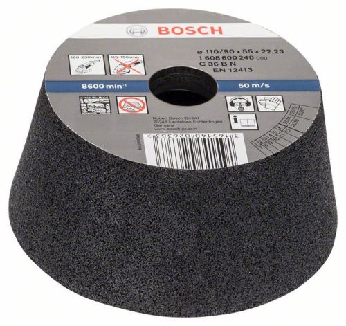 BOSCH Vaso de molienda cónico - piedra/hormigón 90 mm, 110 mm, 55 mm, 36 1608600240