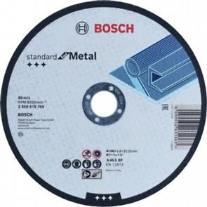 BOSCH Disco de corte estándar para metal 180 x 1,6 x 22,23 mm, recto 2608619769