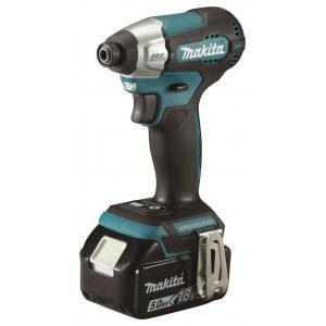 MAKITA Atornillador de impacto inalámbrico 1/4" Li-ion LXT 18V/5.0Ah, Makpac DTD157RTJ