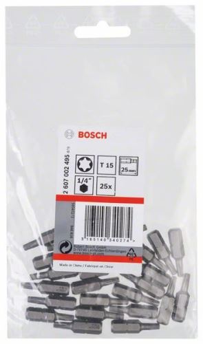 BOSCH Punta de destornillador extra dura Extra-Hart T15, 25 mm (25 uds) 2607002495