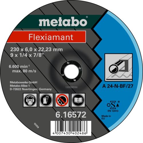 METABO Disco abrasivo - acero (10 piezas) 180x6x22mm 616560000