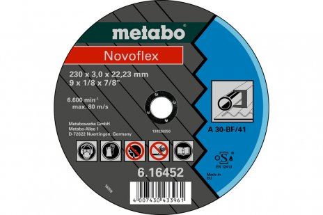 METABO Disco abrasivo Novoflex 230 x 3,0 x 22,23 acero, TF 42 616477000