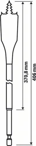 BOSCH Broca de fresado plano Self Cut Speed, hexagonal - 40 x 152 mm 2608595415