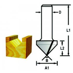 MAKITA Vástago de fresa ranuradora en forma de V 6 mm, 12,7x16x48 mm D-47874