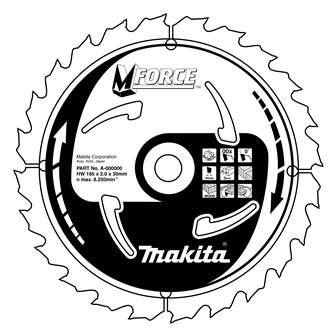 Hoja de sierra para madera MAKITA MFORCE 170x2x30 mm 24 dientes B-08012