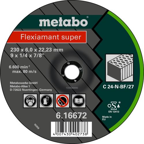 METABO Disco abrasivo - piedra 115x6x22,2 mm 616729000