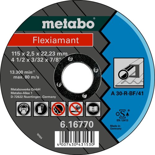 METABO Disco de corte - acero 115x2,5x22,2 mm recto 616770000